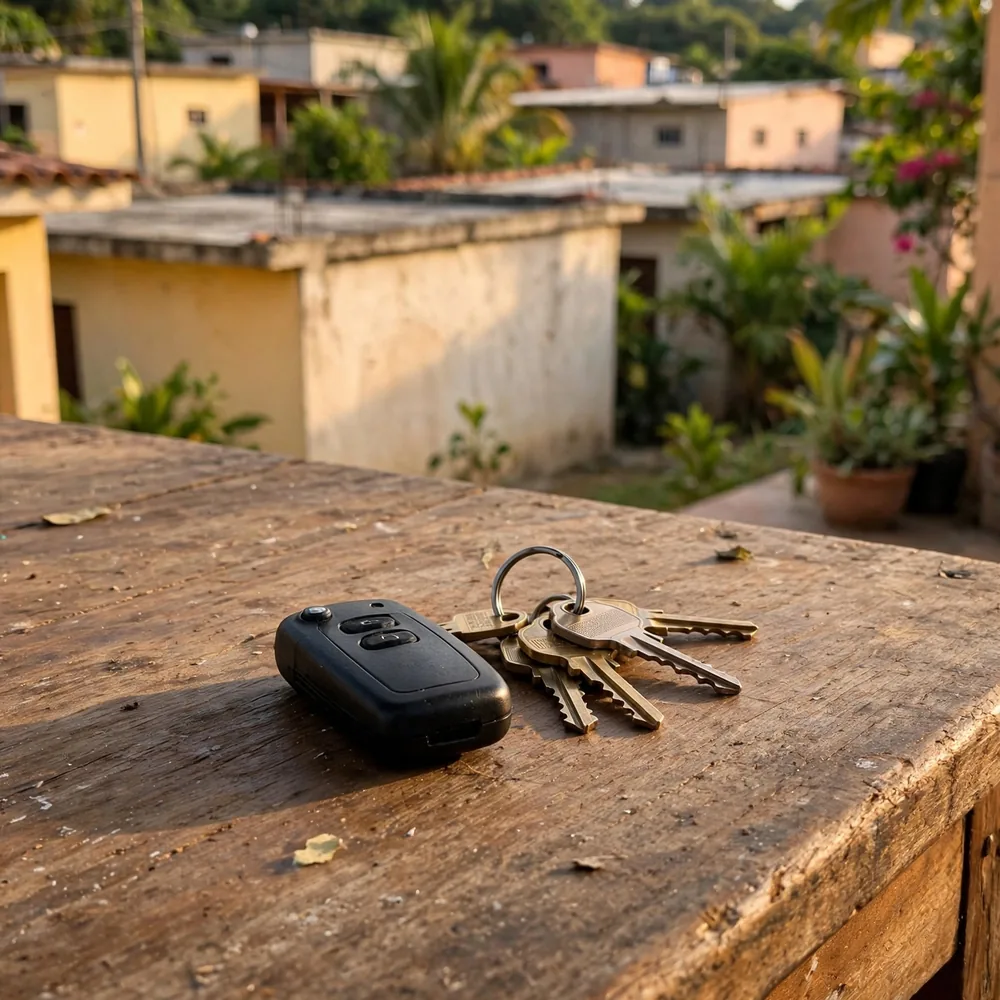 A gate remote on a table